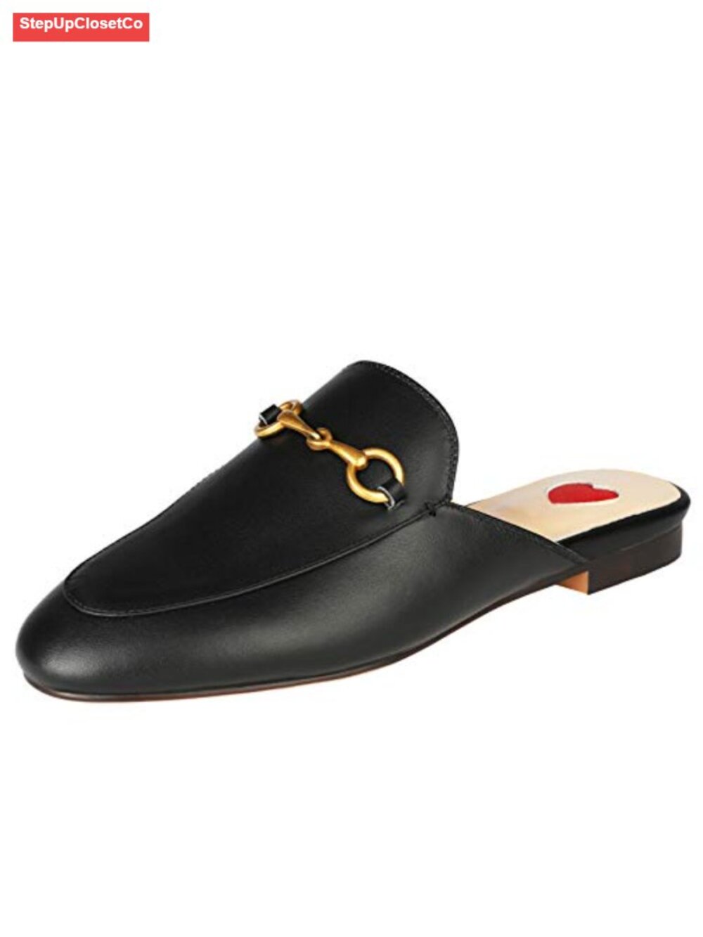 Arqa Mules for Women Almond Toe Genuine Leather Slip-On Backless Loafers Buckle